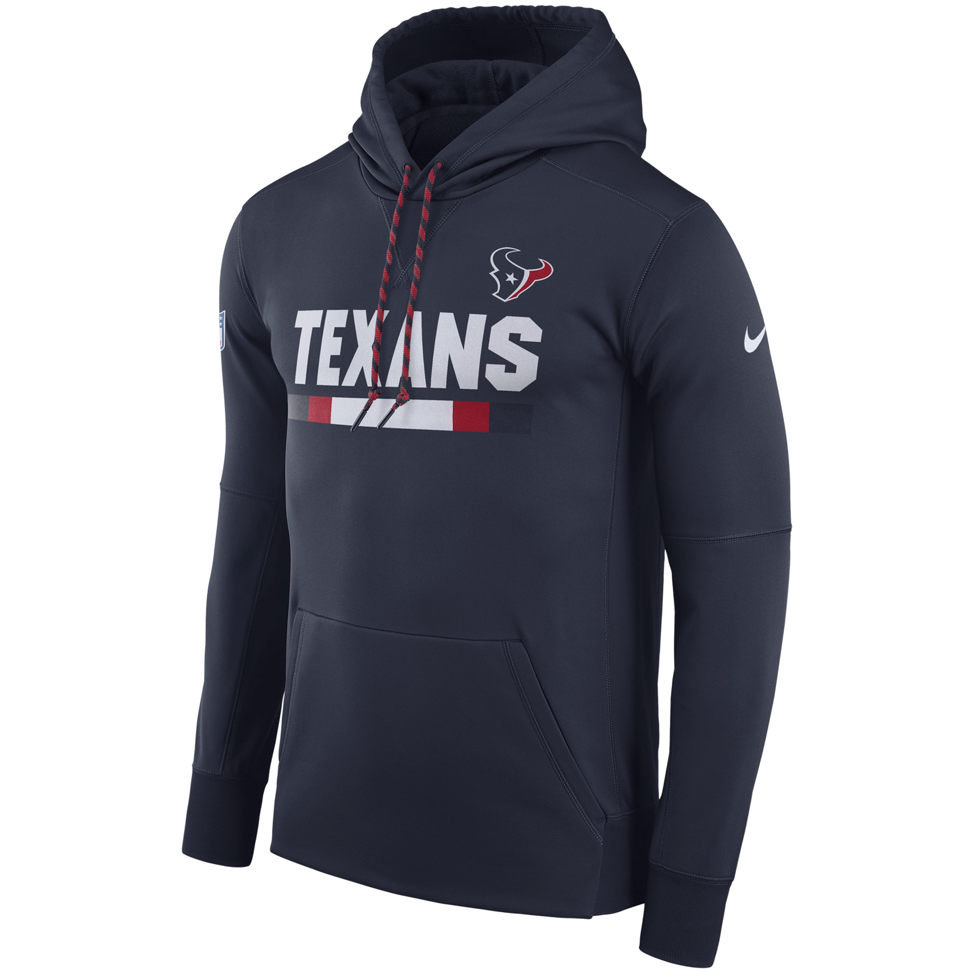 NFL Men Houston Texans Nike Navy Sideline ThermaFit Performance PO Hoodie